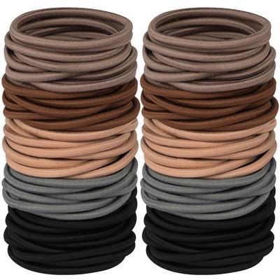 Multy-Colored Hair Ties for Thick Hair, 120 PCS Large Hair Elastics, No Damage Ponytail Holders for Women, Men and Girls