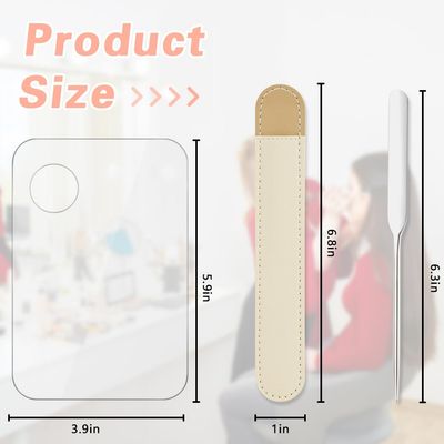 Aolso Acrylic Cosmetic Makeup Palette, 3PCS Makeup Mixing Palette With Spatula Makeup Artist Tool, Professional Cosmetic Mixing Makeup Palette For Mixing Eye ShadowEyelashNail ArtFoundation