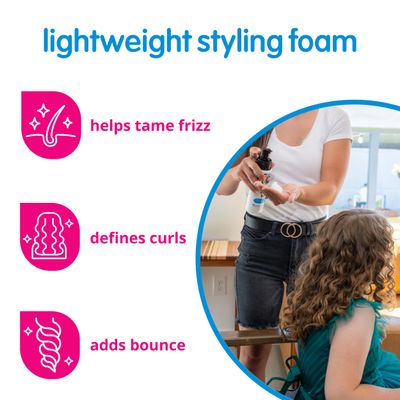 So Cozy Kids Sensitive Styling Foam - Sensitive Foam For Kids wStraight or Curly Hair - Gentle Natural Hold Styler, Rosemary (6 fl oz)