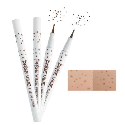 Freckle Makeup Pens 2 Colors, Professional Lifelike Waterproof Natural Makeup Freckle Pen, Artificial Freckles Face Decoration, Long Lasting, Quick Dry (03Chestnut04Dark Brown)