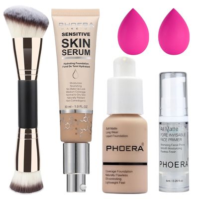 PHOERA Foundation Full Coverage,and Medium Coverage 2024 New PHOERA Foundation Makeup for Mature Skin, Wrinkles Matte Natural Finish for a Flawless Complexion (102N03NudeBuff Beige)