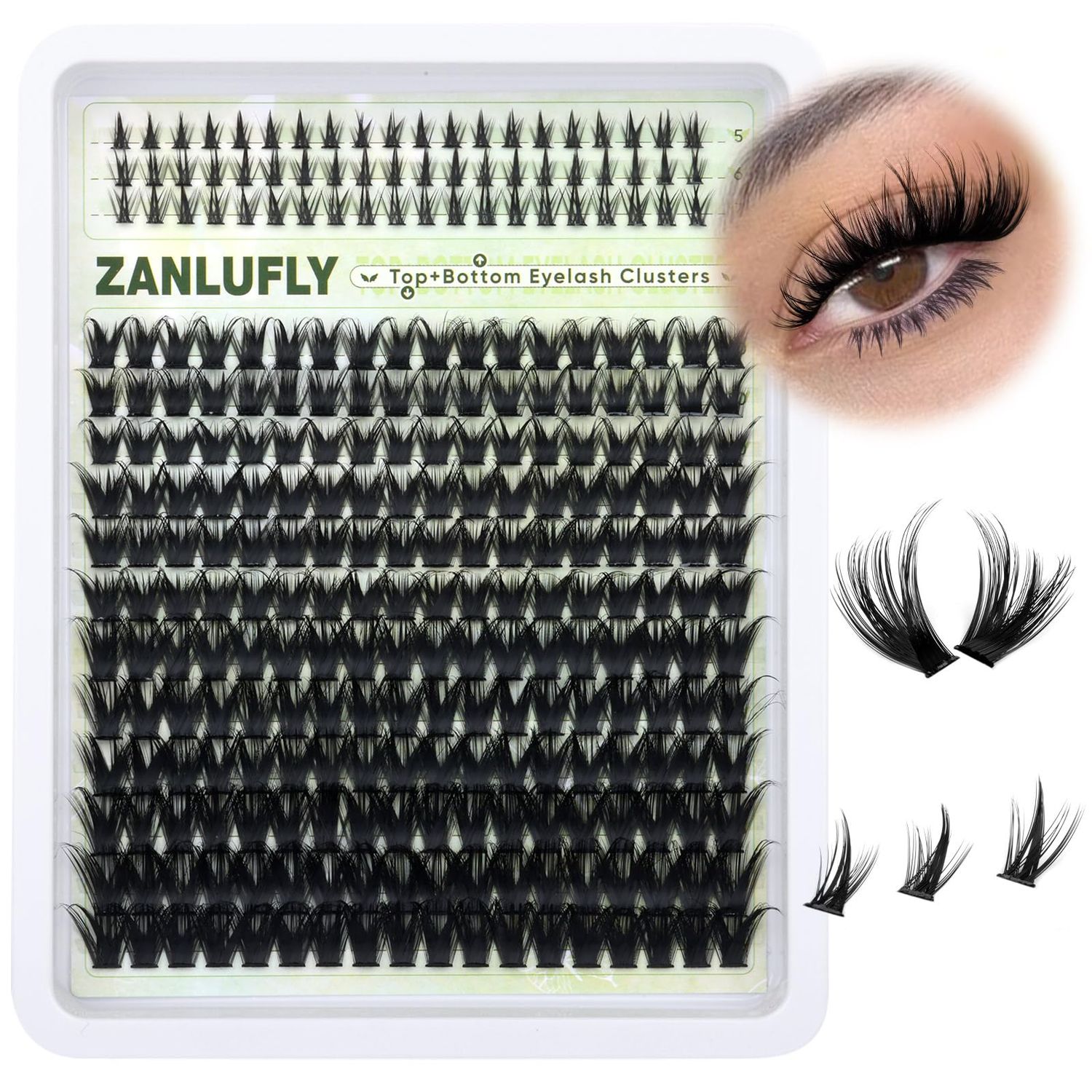 Lash Clusters with Bottom Lashes Wispy Eyelash Clusters with 5-7MM Lower Lashes Natural Lash Extensions with Bottom Lash Clusters 10-16MM DIY Individual Lashes 276Pcs D Curl Cluster Eyelash Extensions