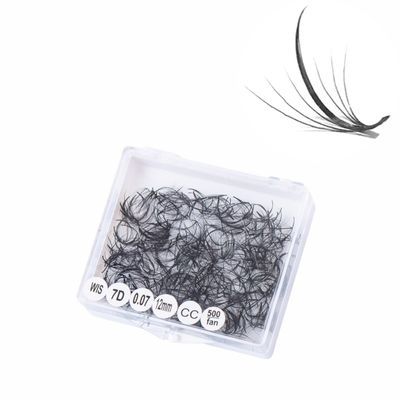 Wispy | 500 Premade Fans | C curl | 13mm (Spike 15mm) | 7D | 0.07 | Pinneacle Eyelash Extensions Supply | Premade volume fans for lash artists | Premium Korean Fiber | Made in Vietnam