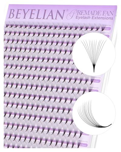 BEYELIAN Premade Lash Fans, 320 Fans Pre Made Fans Volume Lash Extensions 3D 6D 8D 10D 12D 20D 0.07 CD Curl Save Time Eyelash Extensions for Professional Salon, 8-15mm MIX Easy to Use (12D-0.07-C)