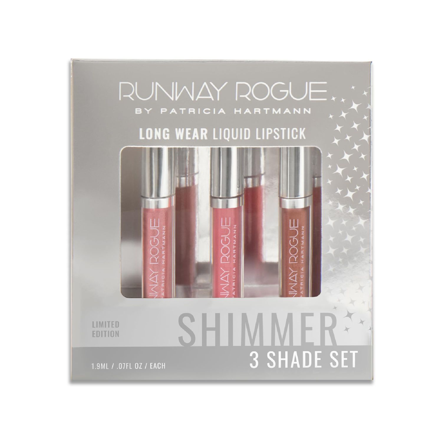 Runway Rogue Try Me x 3 Mini Long Wear Limited Edition Liquid Lipstick Set, Rodeo Trio (Soft Box, Jet Set, Couture)