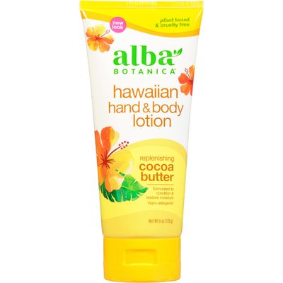 Alba Botanica Hawaiian Hand &amp; Body Lotion, Replenishing Cocoa Butter, 6 Oz