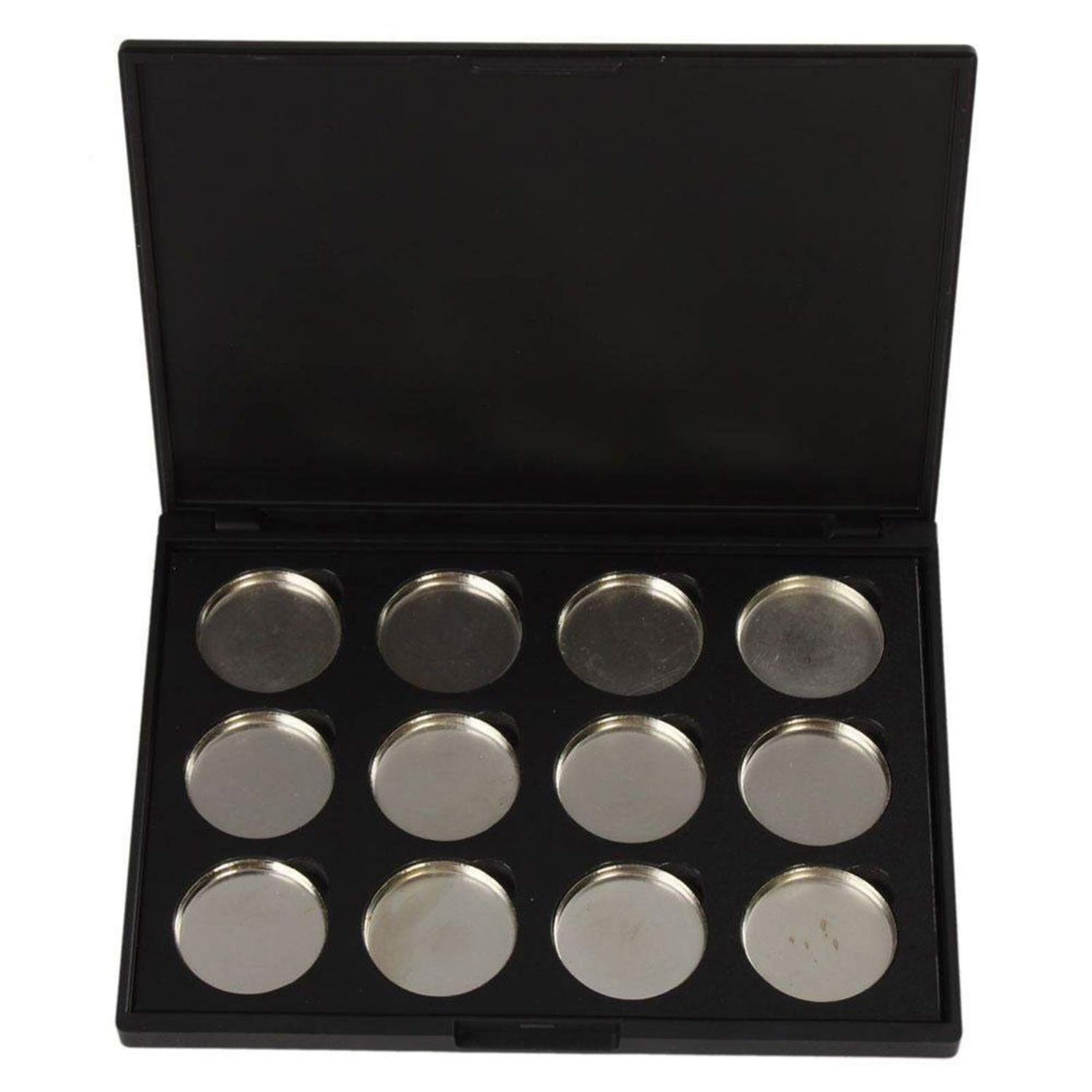 Vodisa Empty Magnetic Eyeshadow Palette, Make Up Container Pallet for Empty Magnetic Cosmetics Makeup Eyeshadow Eye Shadow Aluminum Palette Pans Case,Black