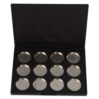 Vodisa Empty Magnetic Eyeshadow Palette, Make Up Container Pallet for Empty Magnetic Cosmetics Makeup Eyeshadow Eye Shadow Aluminum Palette Pans Case,Black