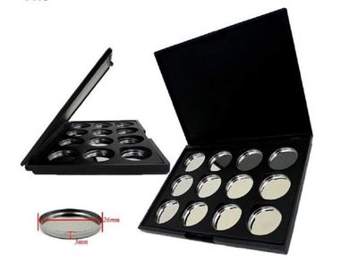 Vodisa Empty Magnetic Eyeshadow Palette, Make Up Container Pallet for Empty Magnetic Cosmetics Makeup Eyeshadow Eye Shadow Aluminum Palette Pans Case,Black