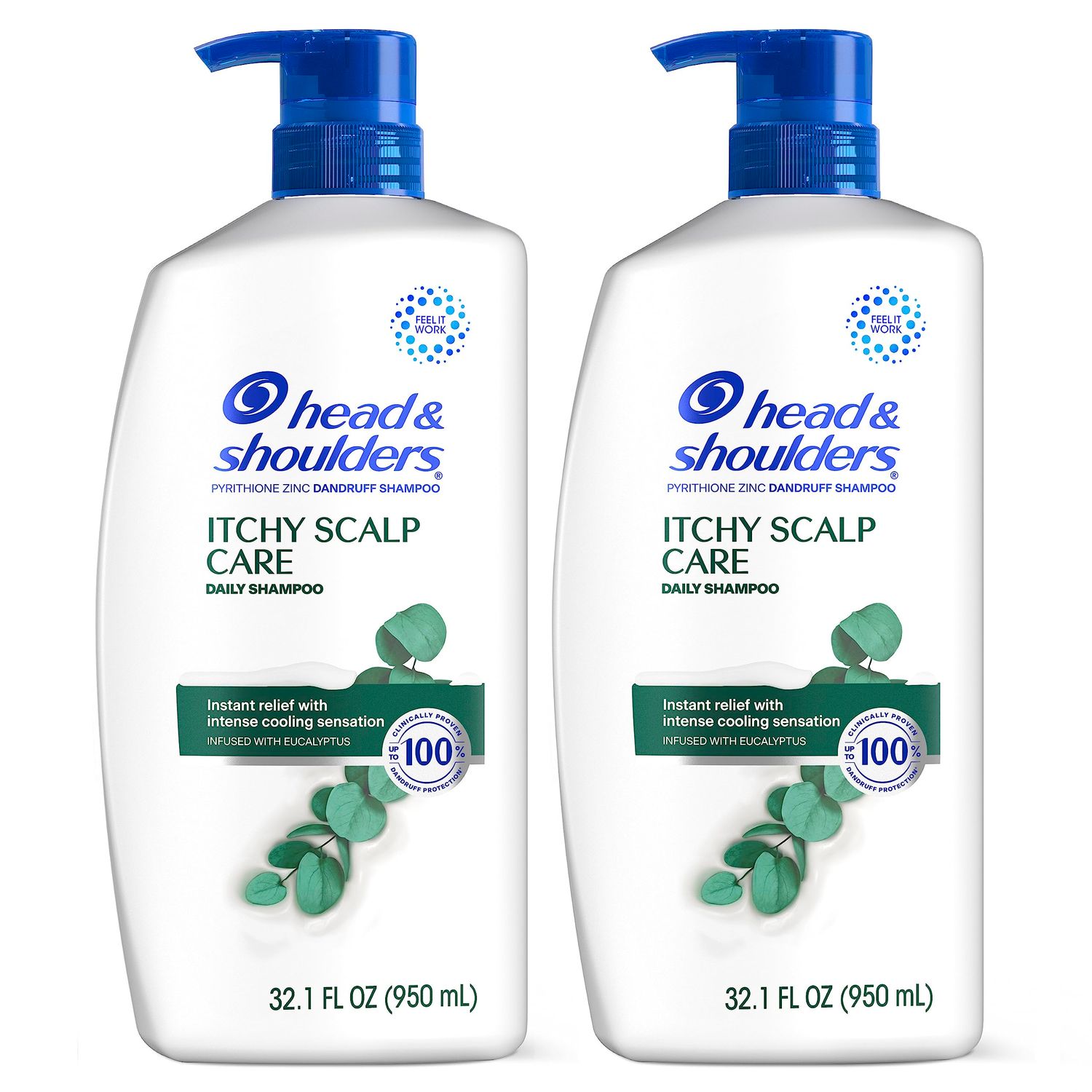 Head &amp; Shoulders Itchy Scalp Care Dandruff Shampoo, Anti-Dandruff Treatment, Infused with Eucalyptus, 32.1 Fl Oz Each, Twin Pack