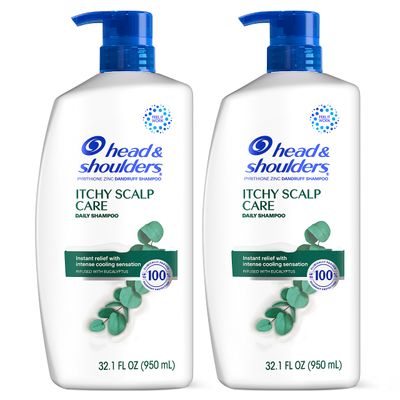 Head &amp; Shoulders Itchy Scalp Care Dandruff Shampoo, Anti-Dandruff Treatment, Infused with Eucalyptus, 32.1 Fl Oz Each, Twin Pack