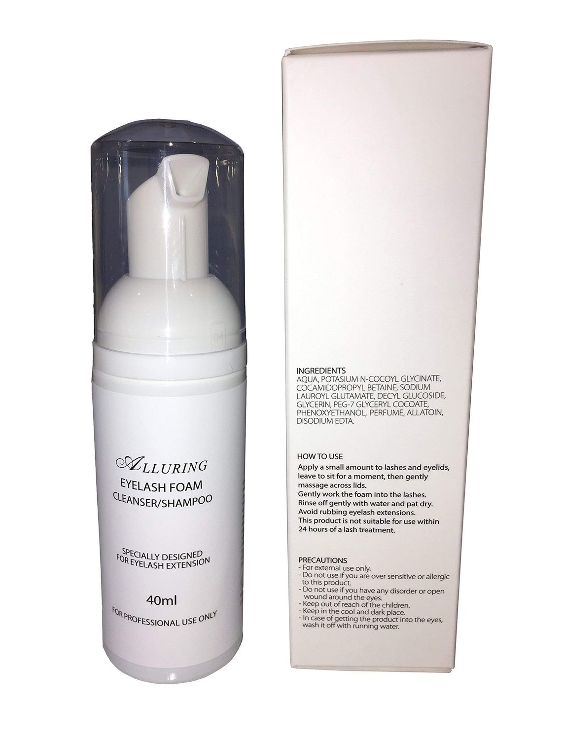 Alluring Eyelash Extension ShampooEyelid Foaming CleanserWash for Extensions &amp; Natural LashesSafe Makeup RemoverSupplies for Professional &amp; Home Use