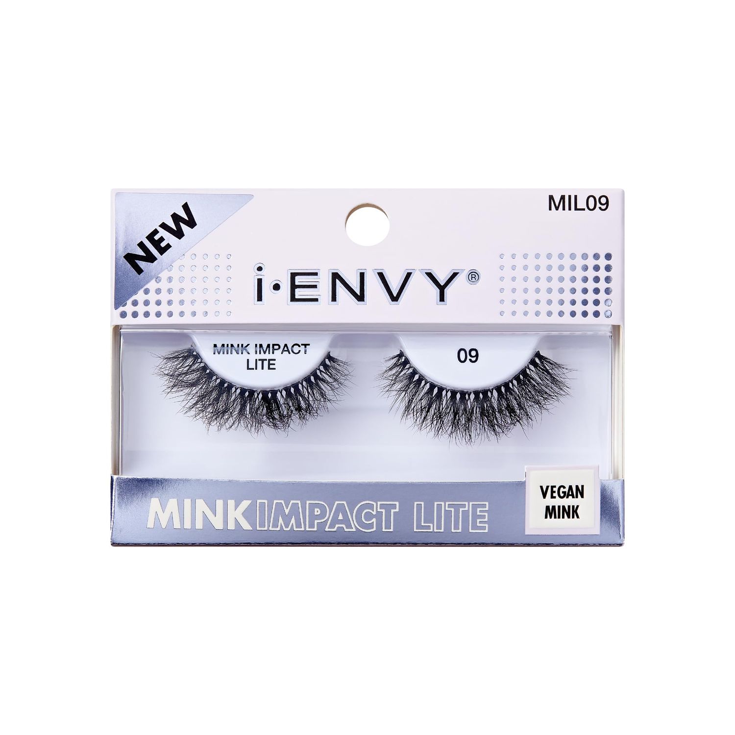 I-ENVY Mink Impact Lite - 100% 3D Mink-Like Vegan Lashes, Lightweight &amp; Comfortable, Natural Fluffy, Invisible Band, All-Day Wear Undetectable False Eyelashes