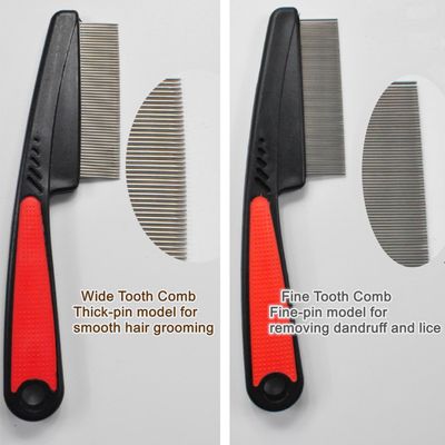 2 Pieces Stainless Steel Fine &amp; Wide Tooth Comb, High Strength Teeth Hair Combs, Professional Dandruff Combs Grooming Tool (two different style)