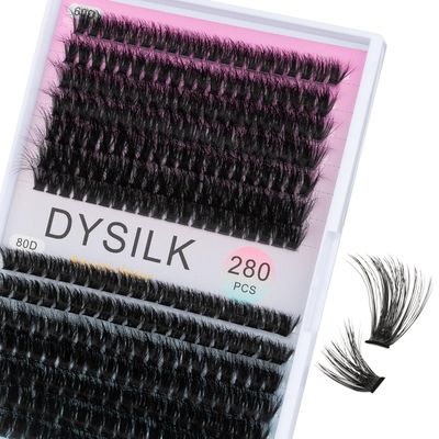 DYSILK Lashes Clusters Individual Lashes - Fluffy Lash Clusters 280pcs DIY Lash Extension Mink Eyelash Clusters Wispy 10-16mm Volume Lash Clusters C Curl Reusable (60D80D-Fluffy-10-16mm Mix)
