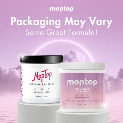 MopTop Curly Hair Custard Gel for Waves, Coils &amp; Kinks - Anti-Frizz Curl Moisturizer, Definer &amp; Lightweight Activator with Aloe, Great for Dry Hair, 8oz