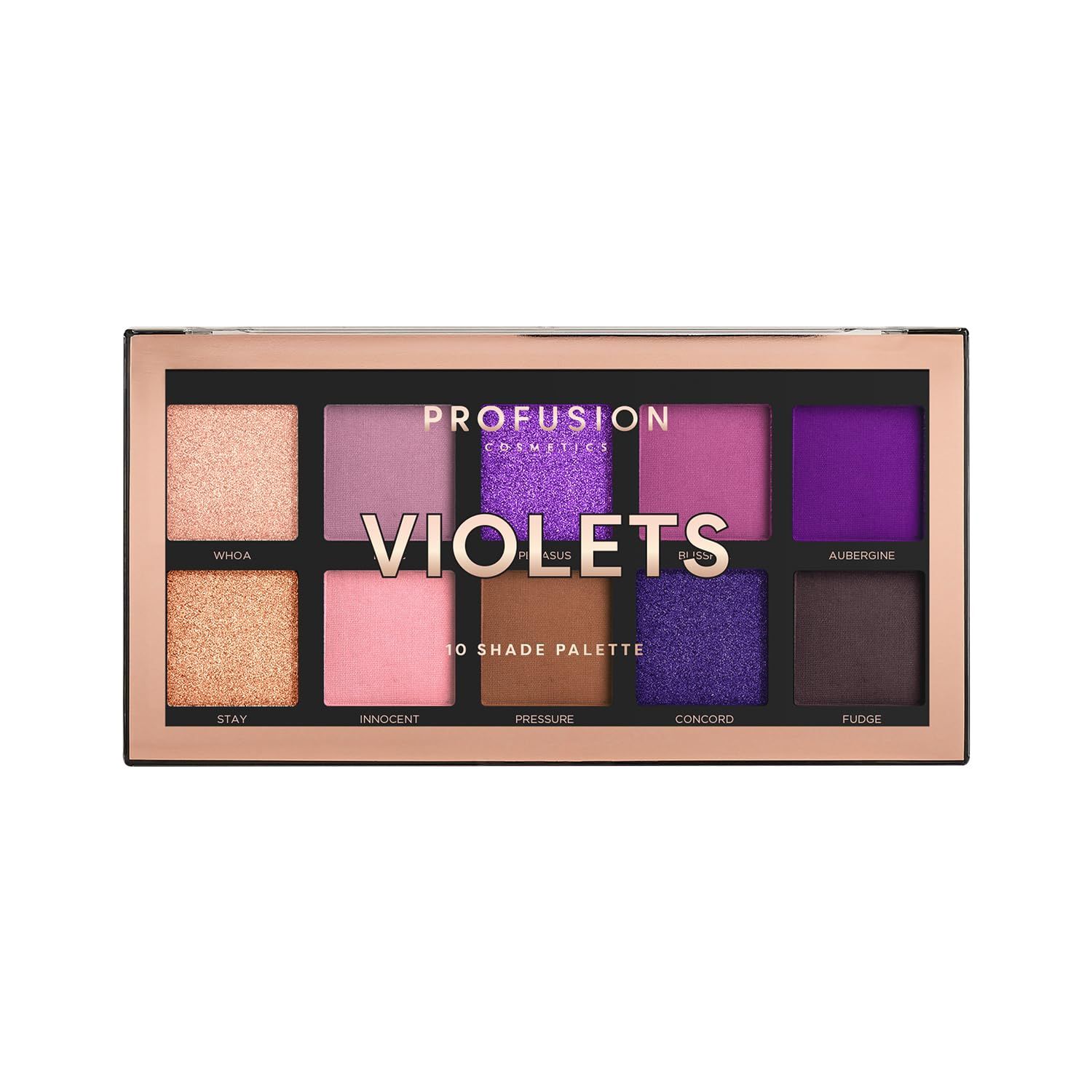 Profusion Cosmetics Violets 10 Shade Eyeshadow Palette, Glows Elegance and Sophistication With Captivating Vibrant Colors Achieve Stunning Eye and Rise Your Makeup Routine With Premium Beauty Tool