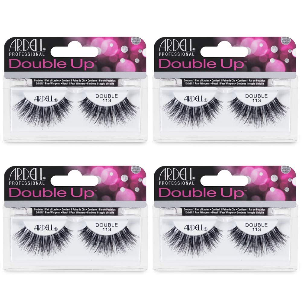 Ardell False Eyelashes, Eye Makeup Beauty Enhancement, Reusable Lashes Double up (4 pack) (Double Up 113)