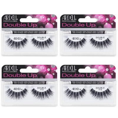 Ardell False Eyelashes, Eye Makeup Beauty Enhancement, Reusable Lashes Double up (4 pack) (Double Up 113)