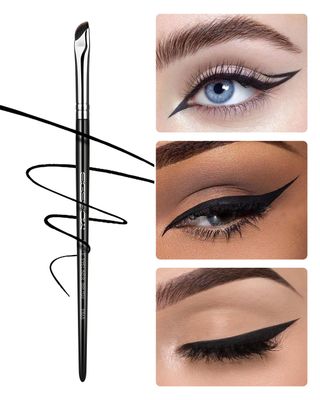 Eyeliner Brush, EIGSHOW Sickle Angled Eyeliner Brush Gel Eye Liner Makeup Brush for Precise Eyeliner Eyebrow Eyelid Ultra Thin with Curved Bristle - Black
