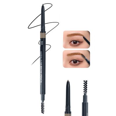 Go Ho Waterproof Taupe Eyebrow Pen with Brush,Dual-sided Fine Eyebrow Pencil,Natural-Looking Brows,Long Lasting,Draws Tiny Brow Hairs and Fills in Sparse Ultra-Fine Brow Pen,01