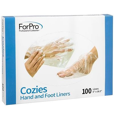 ForPro Professional Collection Cozies Hand and Foot Liners, Paraffin, Heated Mitts, HandFoot Treatments, 9 W x 16.5 L, 100-Count