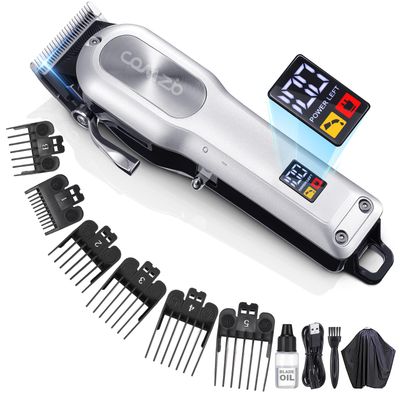 COMZIO Hair Clippers for Men Professional,Cordless High-Performance Barber Clippers for Hair Cutting,Rechargeable Mens Hair Clippers,Home Haircut &amp;Grooming Set with LED Display,Mens Gifts