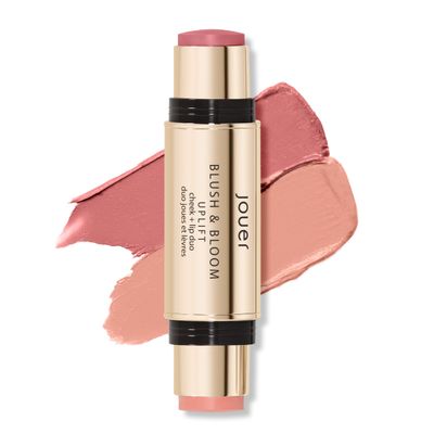 Jouer Blush &amp; Bloom Cheek  Lip Duo - Hydrating Cream Blush Stick for Lip and Cheek Tint - Moisturizing Rose Hip and Squalane Oil Formula, Uplift