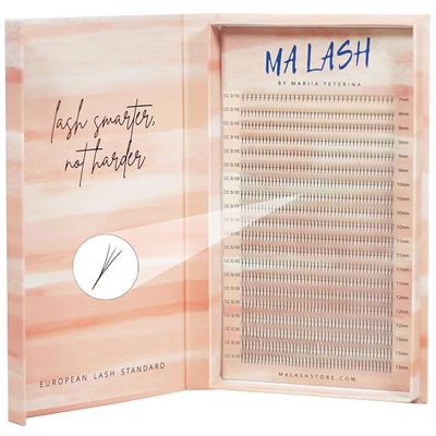 MA LASH Premade Fans Eyelash Extensions Mix and single Tray Volume Lash Extensions Long Stem Volume Premade Fans Lash Extension (BIG 3D CC 0.1 (7-13mm))
