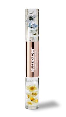 Blossom Lip Gloss &amp; Roll On Perfume for Women, Glam Squad Double Sided Gift Set, Infused with Real Flowers, Bachelorette Gift, Made in USA 0.2oz, RaspberryCoconut Nectar