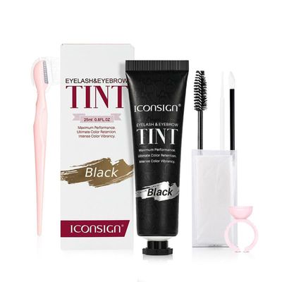 2-In-1 Eyelash &amp; Eyebrow Color Kit, Professional Black Color Set for Lashes and Brows, Instant Natural Results Lasting for 4-6 Weeks- for Salon &amp; Home Use, Gift for Women Girl Mom Wife