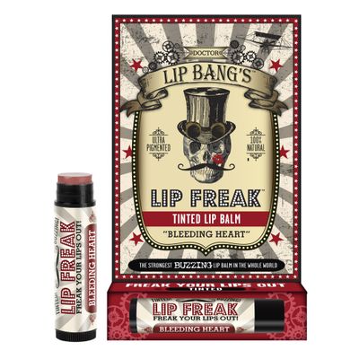 Doctor Lip Bang&#39;s BUZZING Lip Balm | Lip Freak| 100% All Natural | Cruelty Free | Tinted | Bleeding Heart
