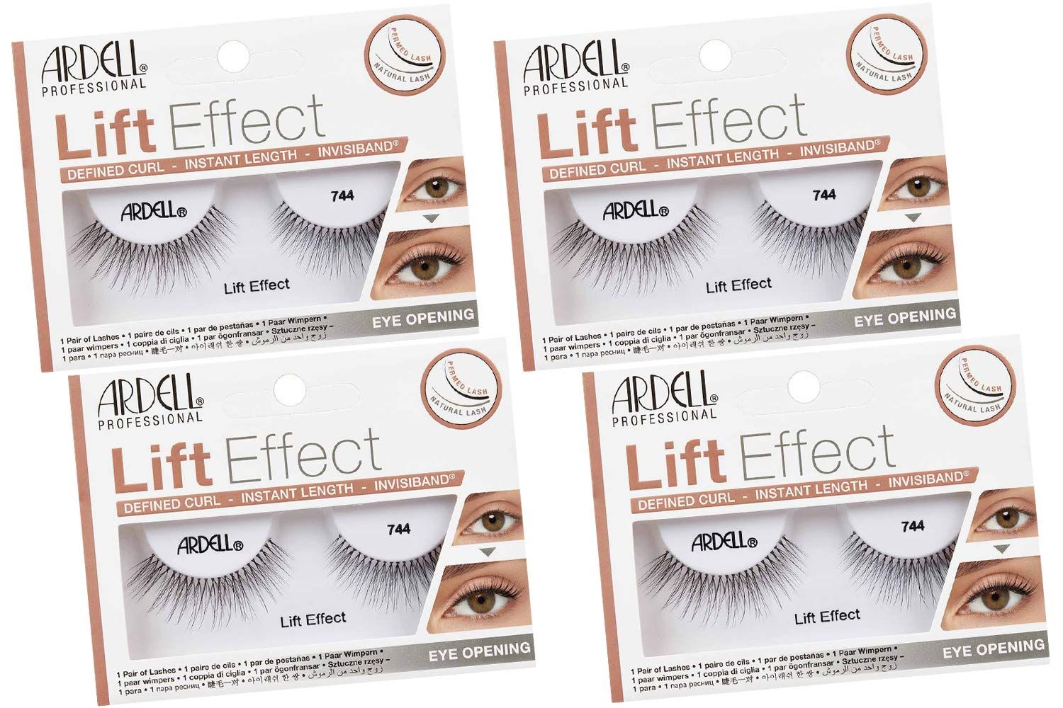 Ardell Lift Effect False Strip Lashes #744, 4 packs