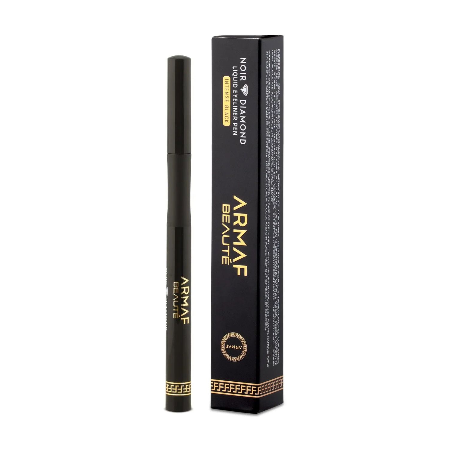 Armaf Beaut Noir Diamond Liquid Eyeliner Pen - Intense Black, Waterproof Eyeliner for Precise Definition, Long Lasting Smudge Proof Liquid Eyeliner