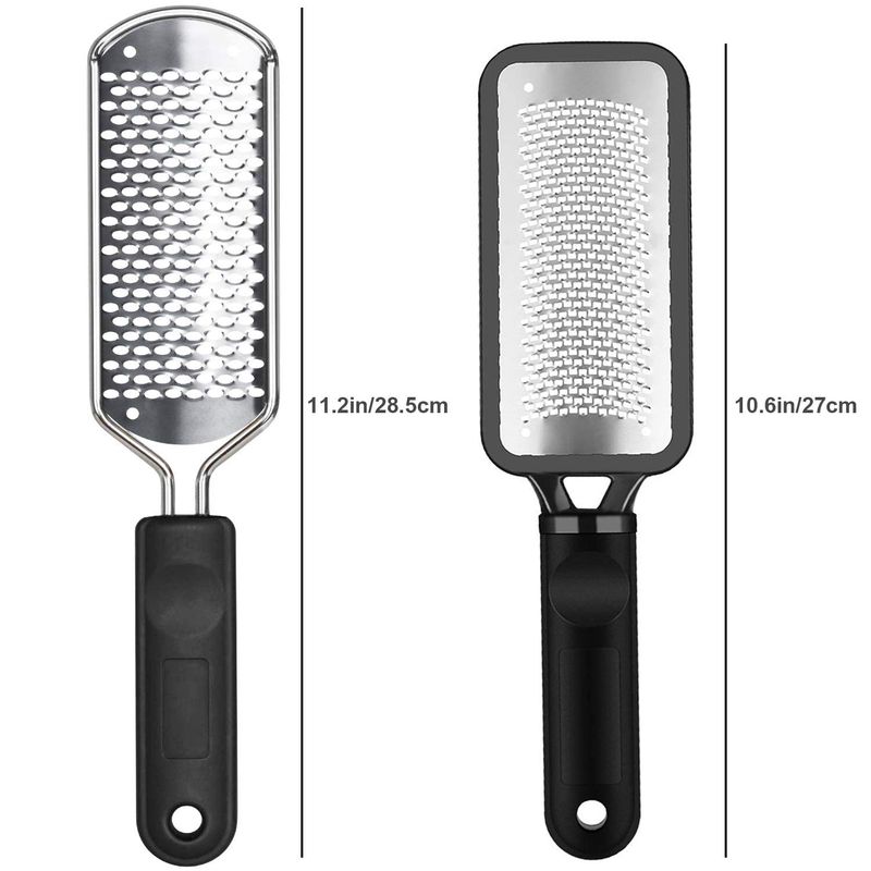 Pedicure Foot File - 2Pcs Stainless Steel Colossal Foot Rasp, Dead Skin Remover for Feet, Professional Pedicure Tools Washable and Reusable