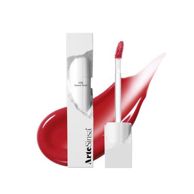 ArteSinsa Dewy Fit Tint 8 Colors | Non-sticky Glossy Buildable Tint with Vivid Color | Long-Lasting &amp; Moisturizing with Plump Look | Korean Lip Tint (#008 Sweet Petal, 0.1 Fl Oz)