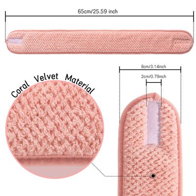 Whaline 4 Pack Spa Facial Headband Makeup Hair Wrap Adjustable Hair Band Soft Towel Head Band for Face Washing, Shower Sports Yoga (Pea Green, Pink, Beige, Light Gray)