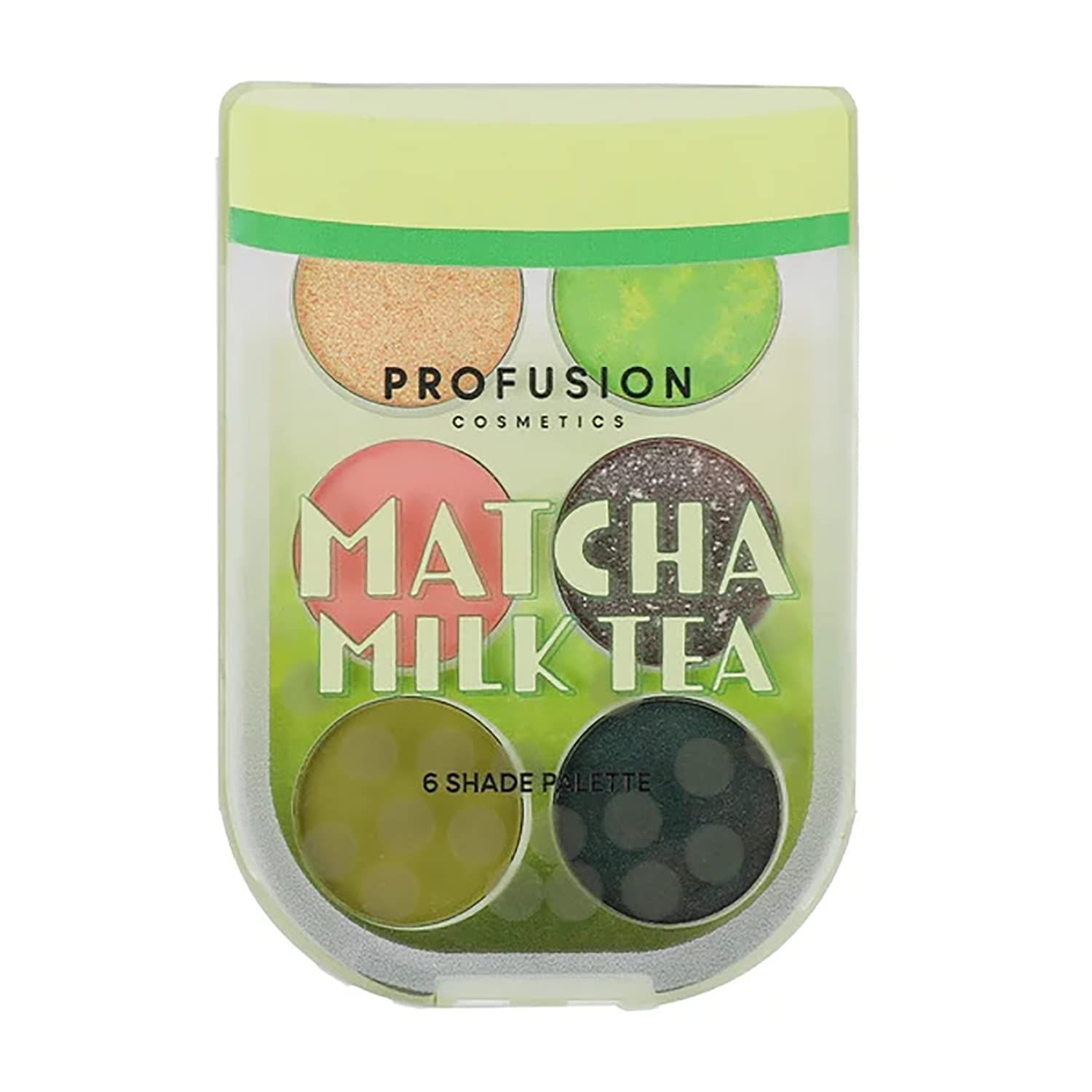 Profusion Cosmetics Milk Tea 6 Shade Palette- Boba Tea Collection Features a Lineup of Brew-Tea-Ful Matte, Shimmer, and Metallic Shades (Matcha)