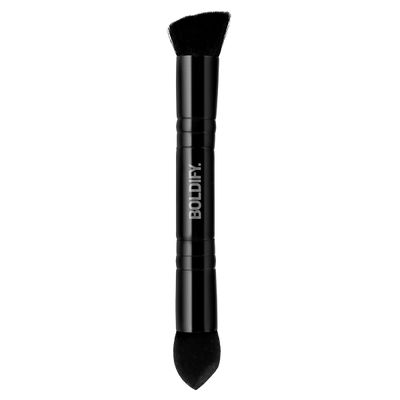 BOLDIFY Dual-Ended Hairline Powder Brush - Precision Hair Makeup Brush Set with Sponge Tip for Seamless Blending - Ideal as a Hair Concealer Brush, Hair Contour Brush, Root Touch Up
