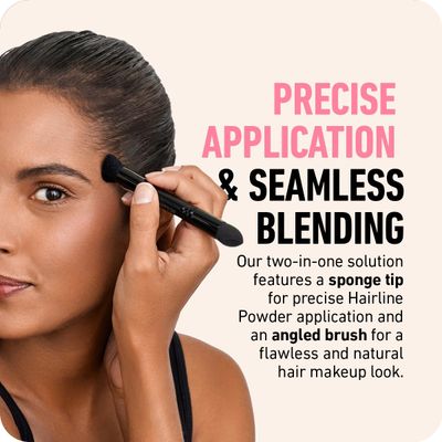 BOLDIFY Dual-Ended Hairline Powder Brush - Precision Hair Makeup Brush Set with Sponge Tip for Seamless Blending - Ideal as a Hair Concealer Brush, Hair Contour Brush, Root Touch Up
