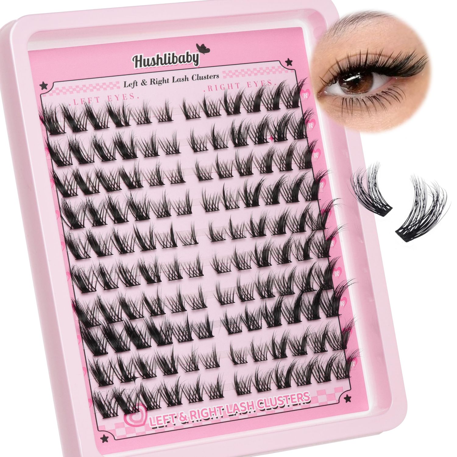 Fox Eye Lash Clusters Left &amp; Right Lashes Cluster Wipsy Lashes Eyelash Extensions C Curl Cat Eye Lashes Natural Individual Lashes DIY Lash Extension by Hushlibaby