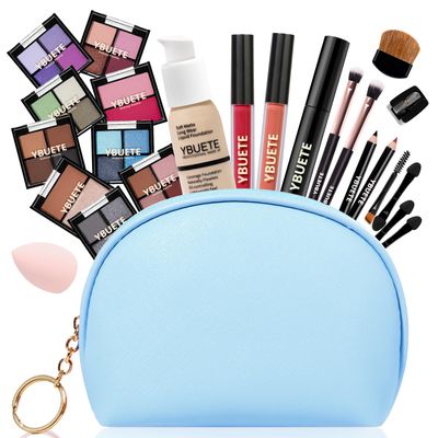 YBUETE Makeup Set for Girls Teens Women, Makeup Kits for Teen, Makeup Present Set for Beginners Teenagers, Travel Makeup Kit with Eyeshadow Blusher Contour Foundation Mascara Eyeliner Cosmetic bag