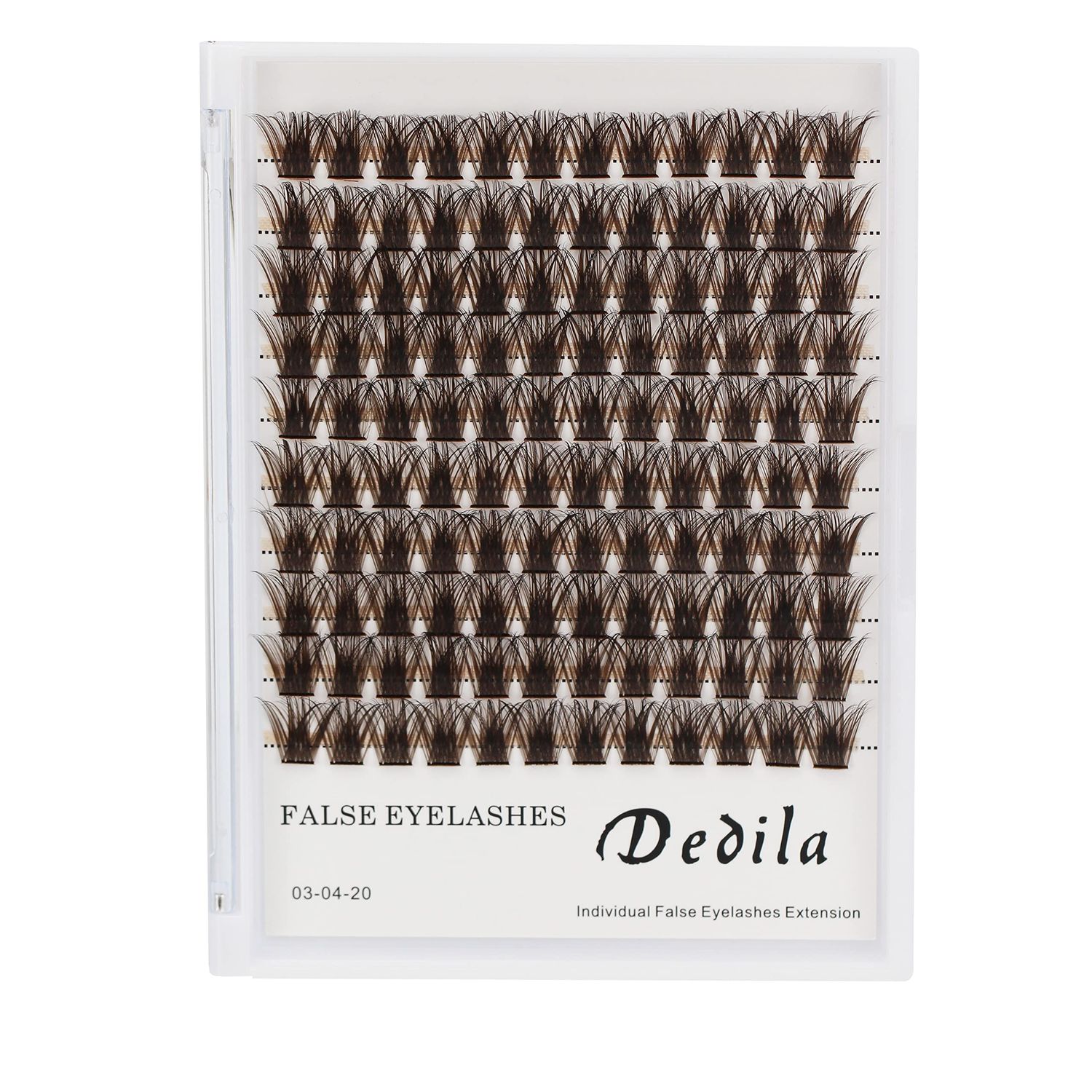Dedila Brown Cluster DIY Eyelashes Extensions 120pcs Individual Wide Stem False Lashes Makeup False Eyelashes Tools (12mm)
