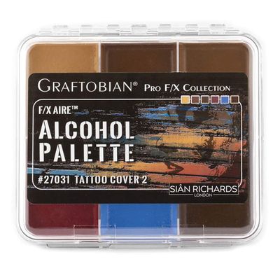 Graftobian FX Aire Alcohol Activated Palette - SFX Makeup (Tattoo Cover 2 - Dark)