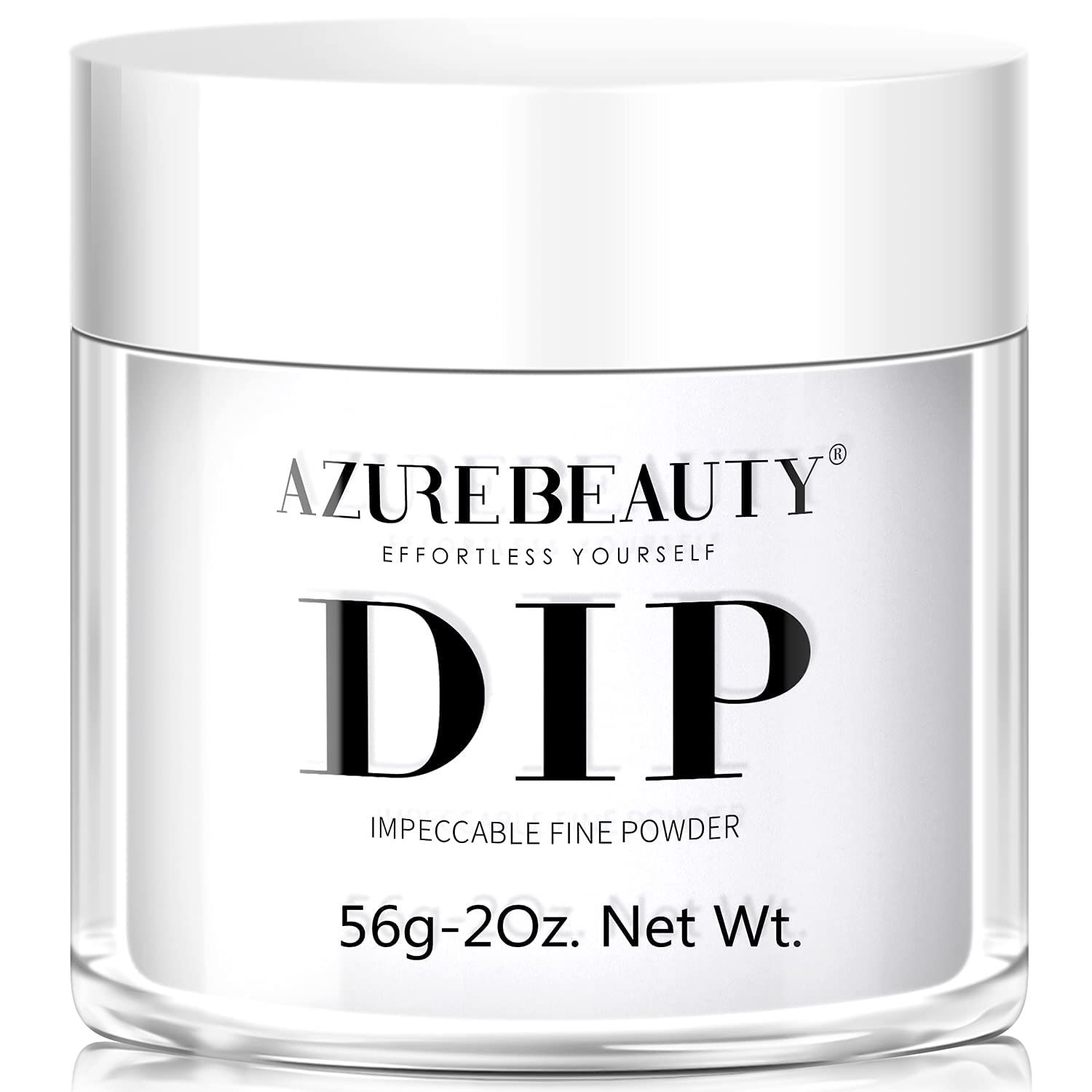 AZUREBEAUTY Dip Powder Clear Color 2Oz56g, Basic Transparent Acrylic Dipping Powder Crystal French Nail Art Starter Manicure Salon DIY at Home, Odor-Free, Long-Lasting, No Nail Lamp Needed