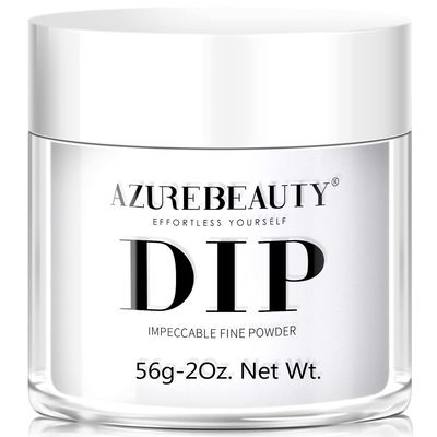 AZUREBEAUTY Dip Powder Clear Color 2Oz56g, Basic Transparent Acrylic Dipping Powder Crystal French Nail Art Starter Manicure Salon DIY at Home, Odor-Free, Long-Lasting, No Nail Lamp Needed