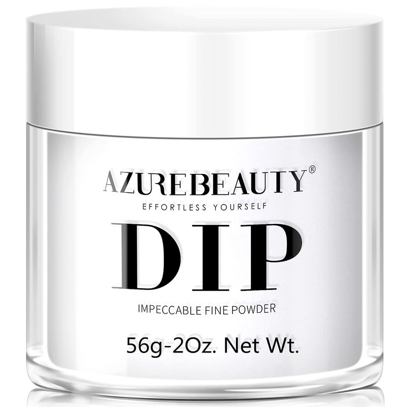 AZUREBEAUTY Dip Powder Clear Color 2Oz56g, Basic Transparent Acrylic Dipping Powder Crystal French Nail Art Starter Manicure Salon DIY at Home, Odor-Free, Long-Lasting, No Nail Lamp Needed
