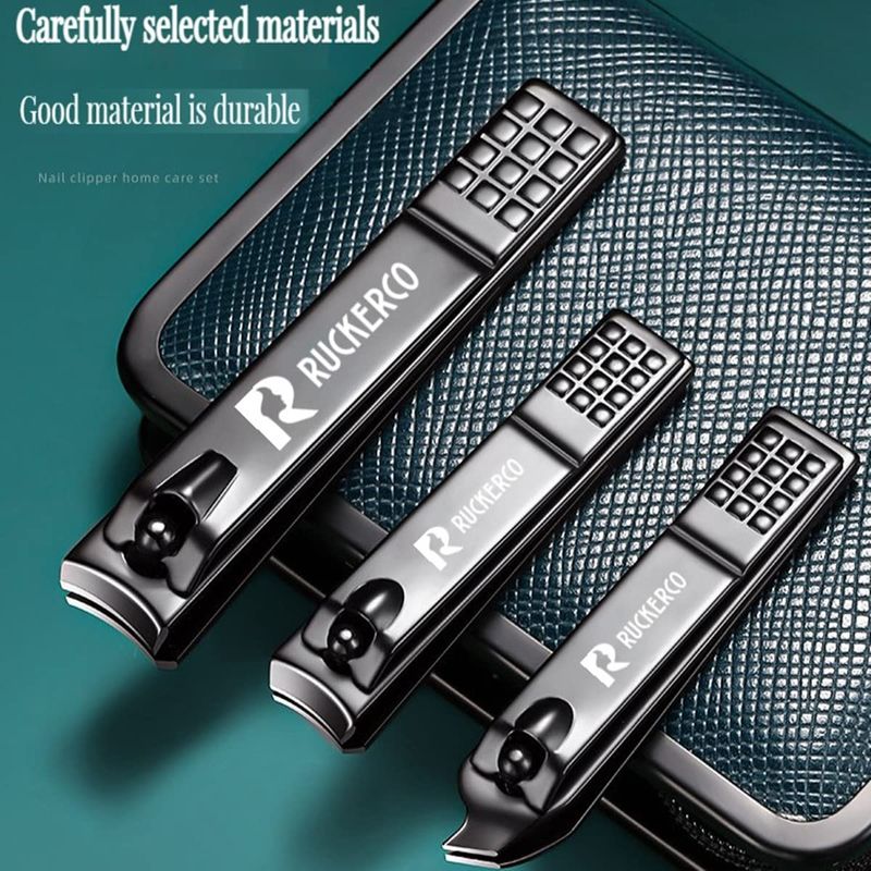 Nail Clippers Set Matte Stainless Steel 3 pcs fingernail Clippers &amp;Slant EDG Toenail Clipper Cutter Metal Case .The Best Gift Nail Clippers for Men and Women