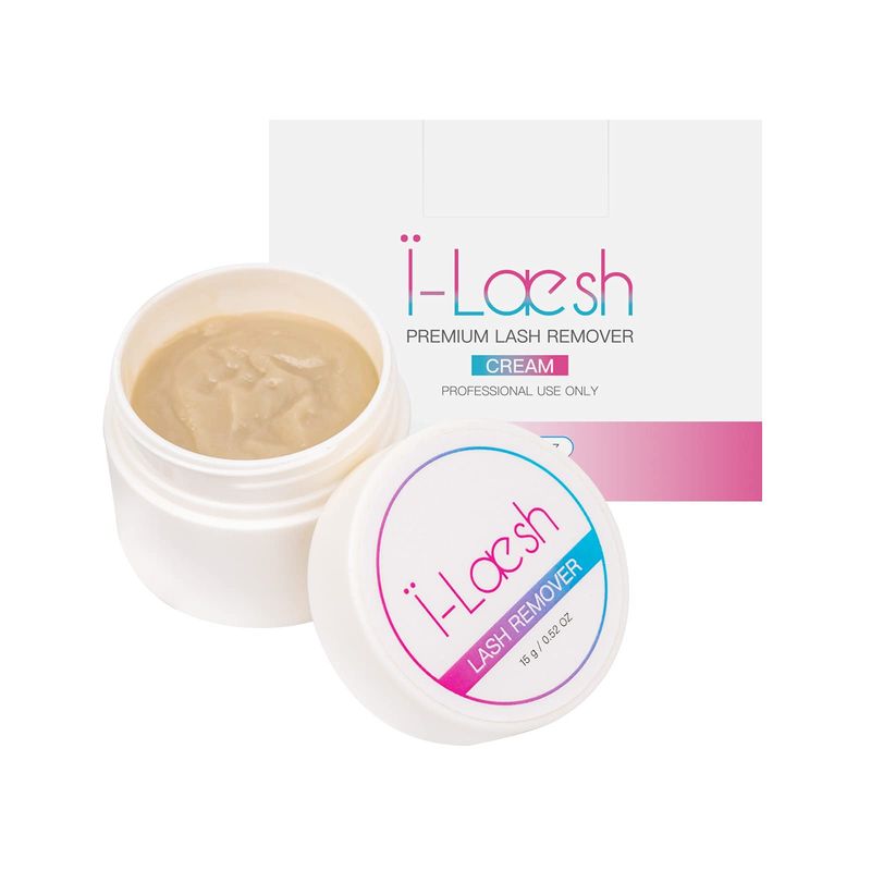 i-Laesh Eyelash Extension Remover Cream, 15g  0.52 oz, Glue Remover, Fast Lash Adhesive Dissolution, Sensitive Skin, Low Irritation, for Professional Only
