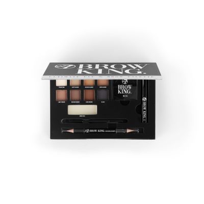 W7 Brow King Ultimate Eyebrow Kit - Shape, Define &amp; Groom Palette - Professional Makeup Set